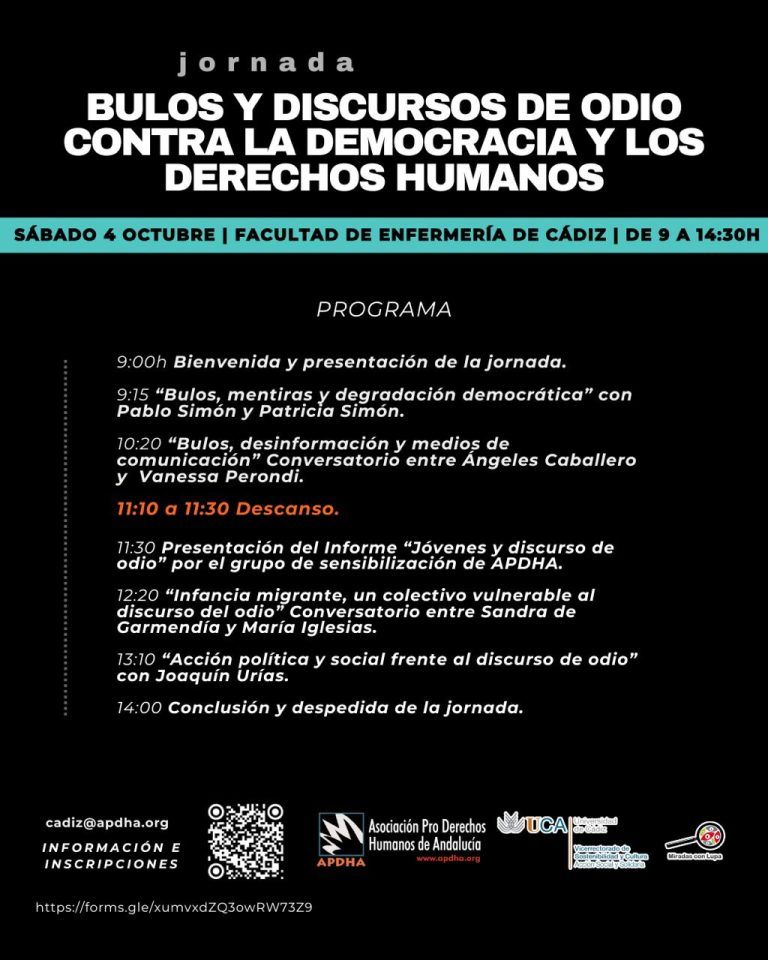 Cádiz | Jornada «Bulos y discursos de odio contra la democracia y los ...